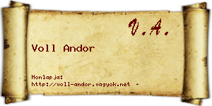 Voll Andor névjegykártya